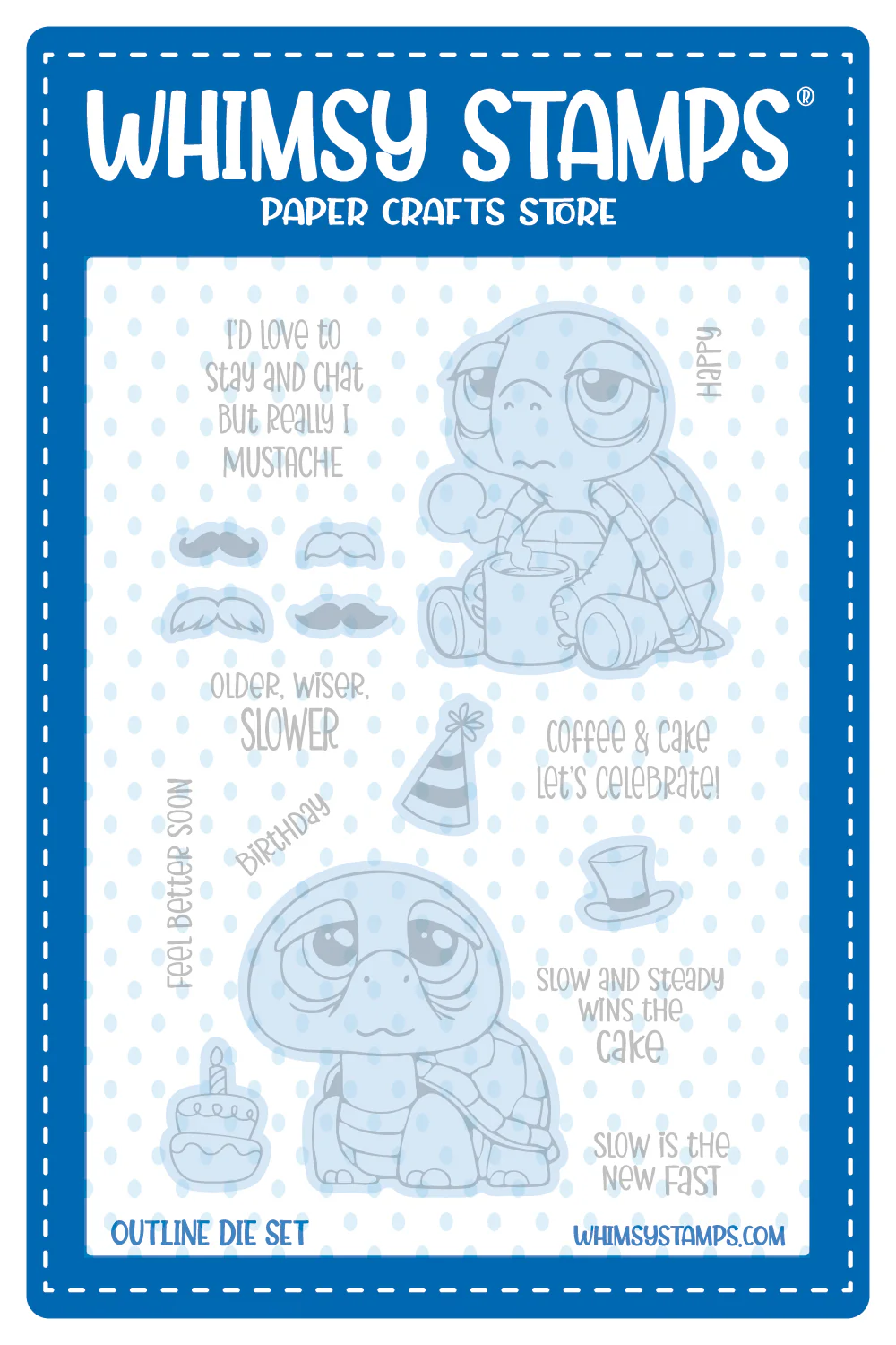 Whimsy Stamps - Older Wiser Slower Outline Die Set