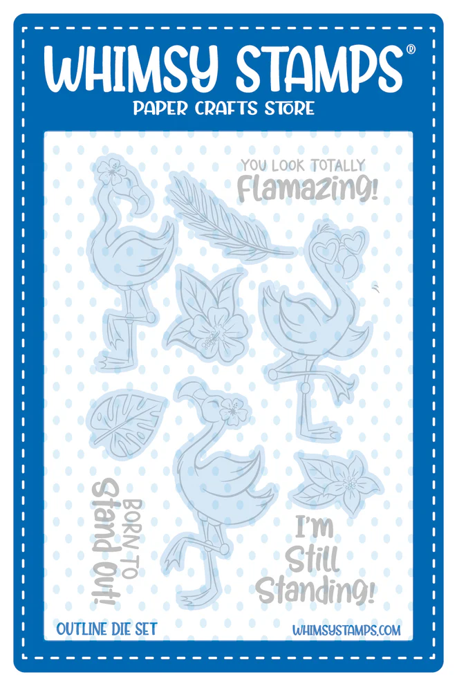 Whimsy Stamps - Flamingo Summer Outlines Die Set