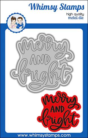 Whimsy Stamps - Merry and Bright Word and Shadow Die Set