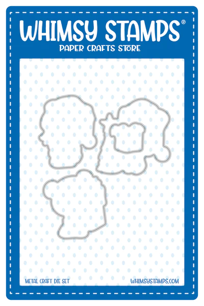 Whimsy Stamps - Teddy Bear Christmas Eve Outlines Die Set