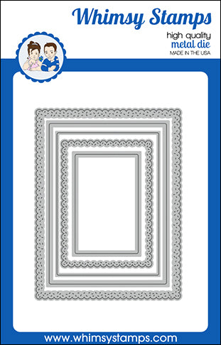 Whimsy Stamps - Sprinkles Scallops Rectangle Die Set
