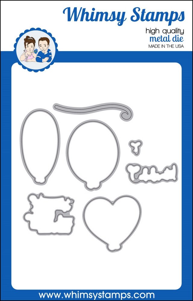 Whimsy Stamps - Big Balloon Celebrations Die Set - Shapeology Dies