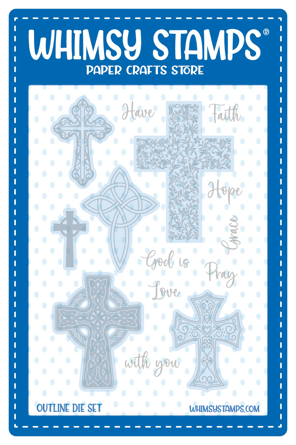 Whimsy Stamps - Crosses Outline Die Set