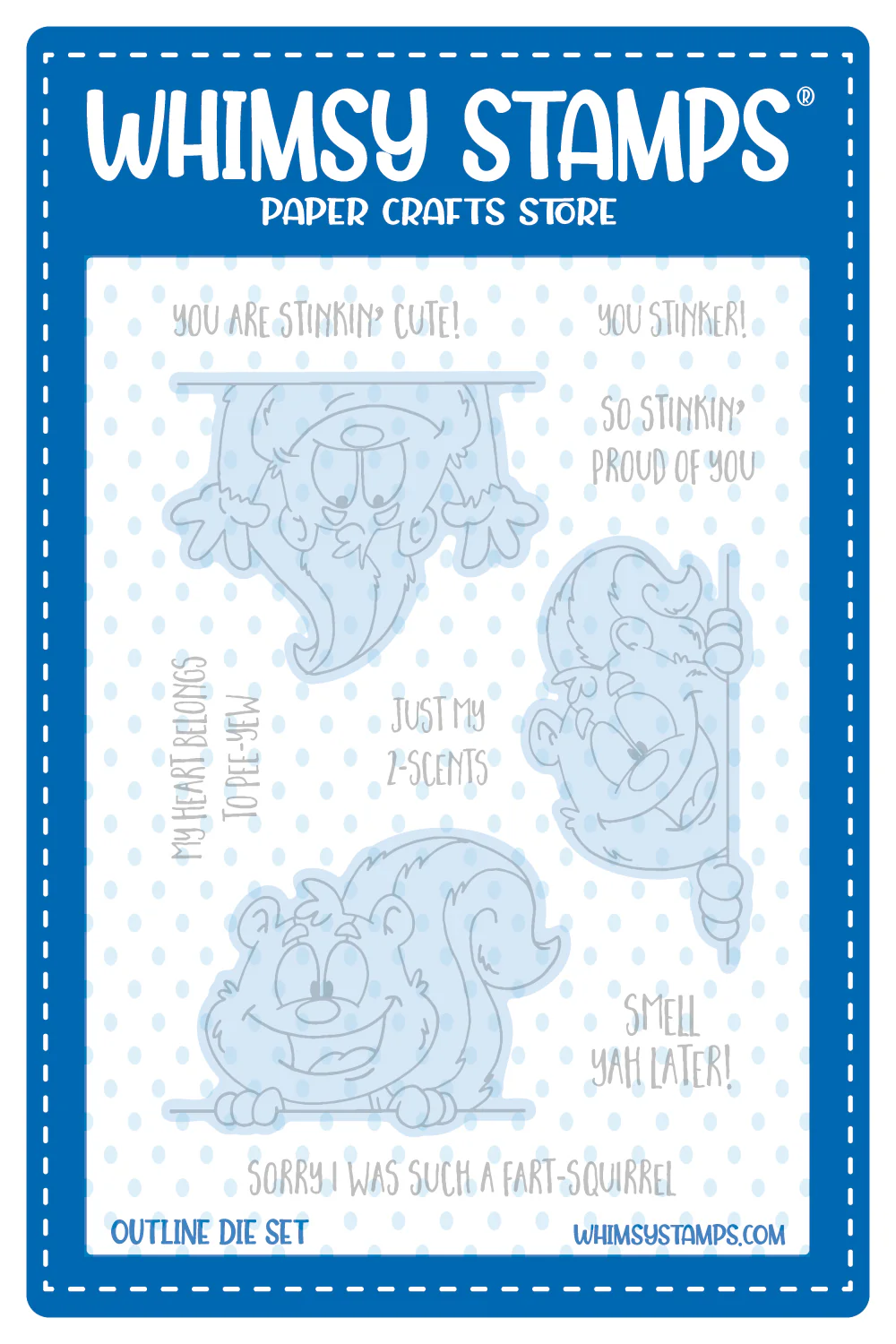 Whimsy Stamps - Stinkin Cute Outline Die Set