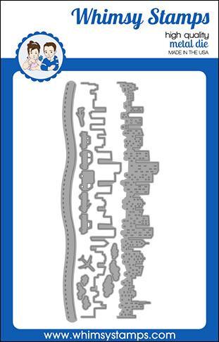 Whimsy Stamps - Slimline Cityscape Die Set