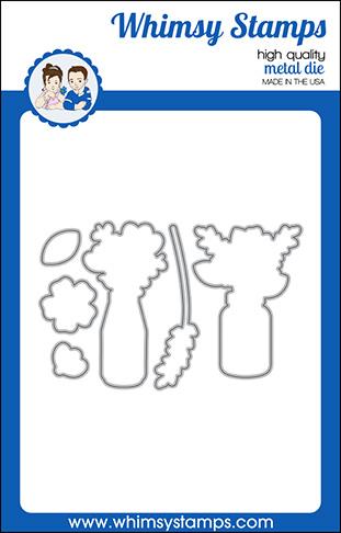 Whimsy Stamps - Flower Wishes Outline Die Set
