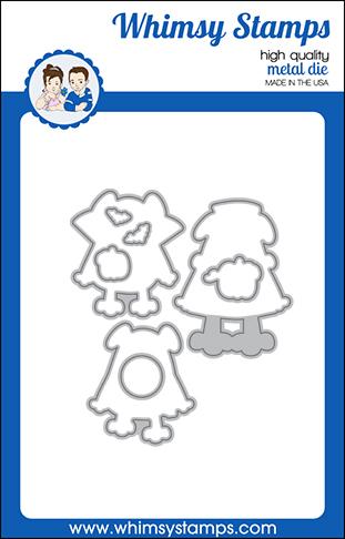Whimsy Stamps - Happy Pugoween Outline Die Set