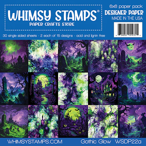 **NEW* - Whimsy Stamps - 6x6 Paper Pack - Gothic Glow