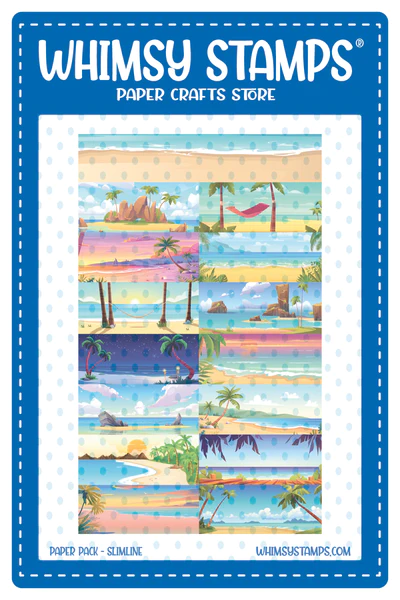 Whimsy Stamps - Slimline Paper Pack - Just Beachy