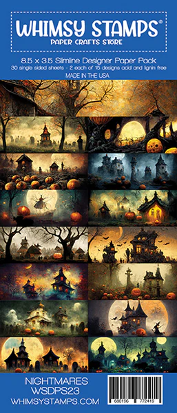Whimsy Stamps - Slimline Paper Pack - Nightmares