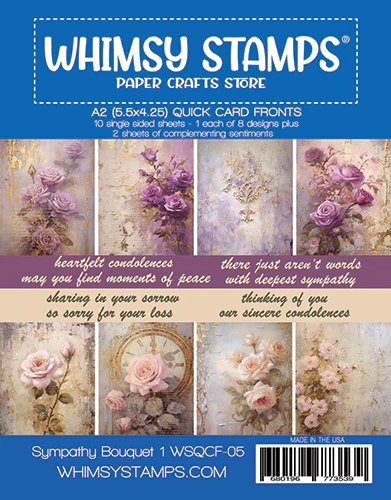 Whimsy Stamps - Quick Card Fronts - A2 Sympathy Bouquet 1