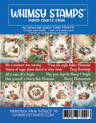 Whimsy Stamps - Quick Card Fronts - Matchbox Mice