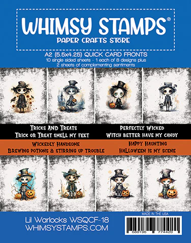 Whimsy Stamps - Quick Card Fronts - Lil Warlocks
