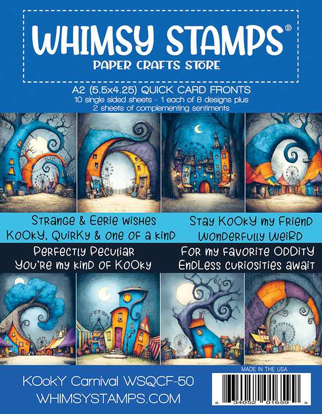 **NEW* - Whimsy Stamps - Quick Card Fronts - Kooky Carnival