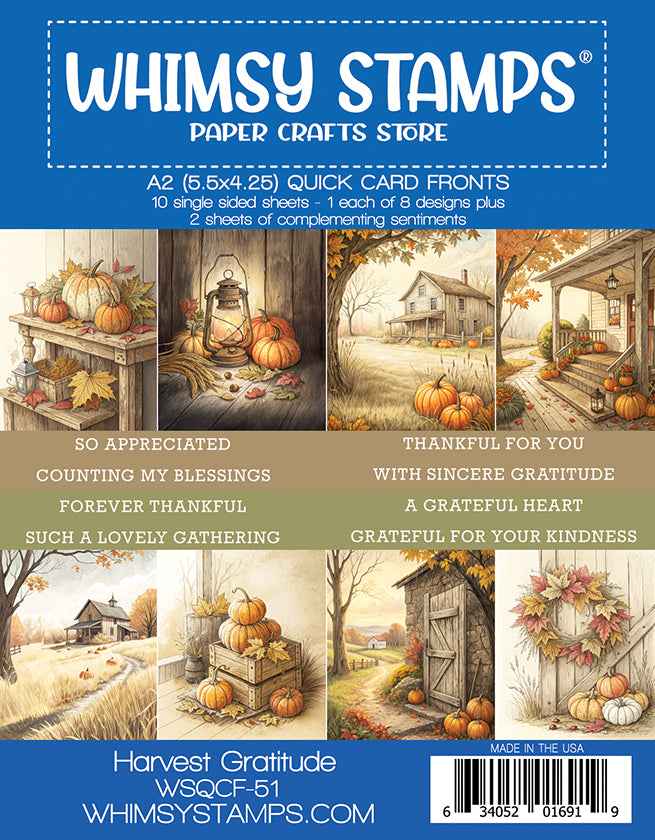 **NEW* - Whimsy Stamps - Quick Card Fronts - Harvest Gratitude