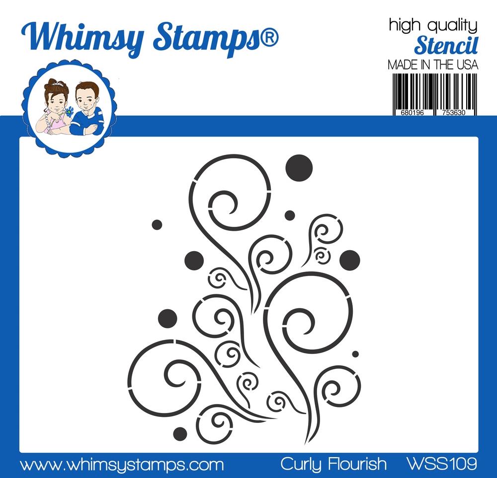 Whimsy Stamps - Curly Flourish Stencil (SO)