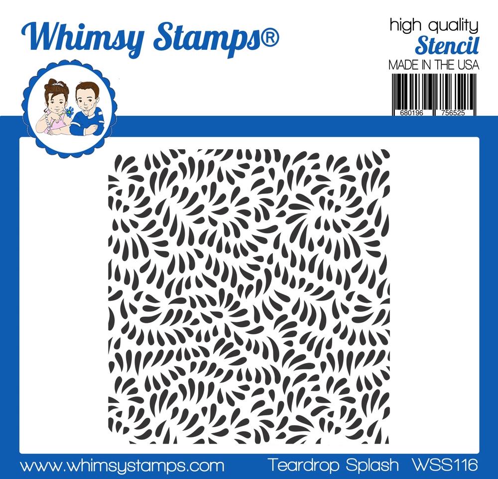 Whimsy Stamps - Teardrop Splash Stencil (SO)