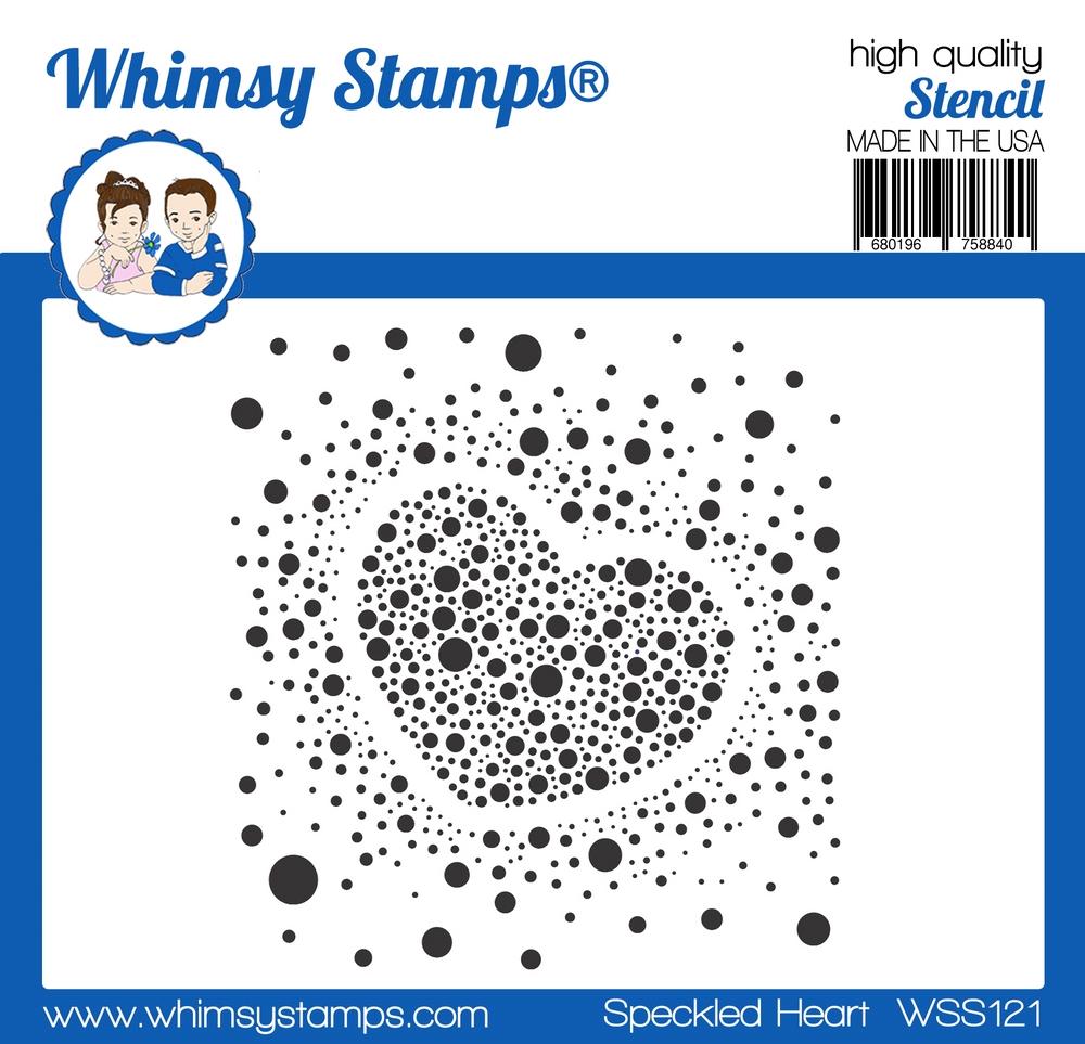 Whimsy Stamps - Speckled Heart Stencil