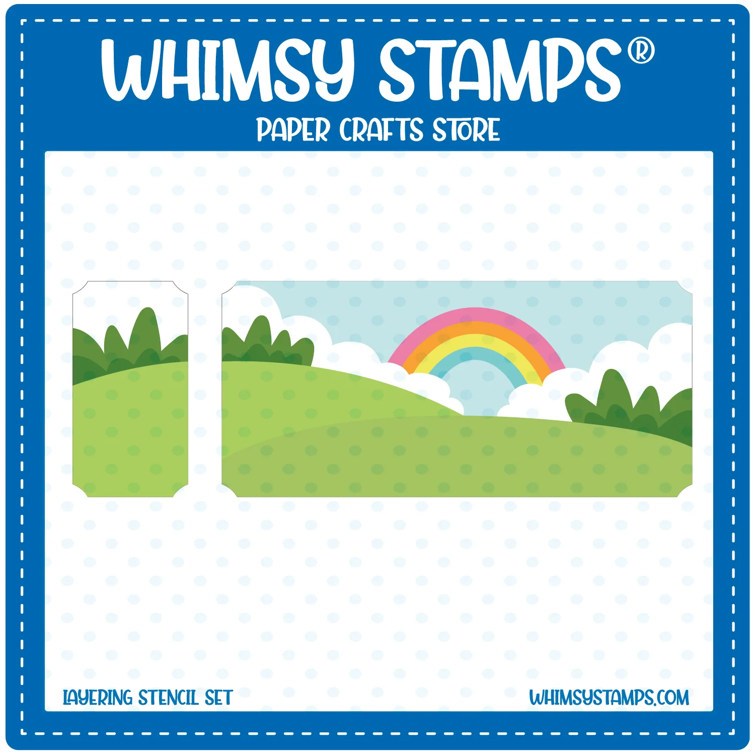 Whimsy Stamps - Rainbow Landscape Layering Stencil