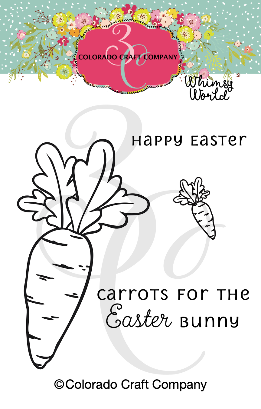 Colorado Craft Company - Whimsy World~Carrots For Bunny Mini 2 x 3 Clear Stamps