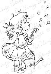 Whimsy Stamps - Wee Stamps - Dandelion Girl