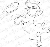 Whimsy Stamps - Frisbee Dog - Crissy Armstrong Collection
