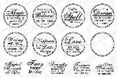 Whimsy Stamps - Magical Mini Letter Seals - Sentiments Collection