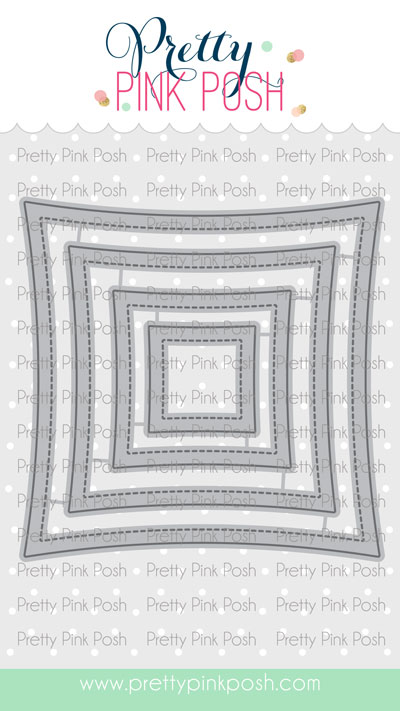 Pretty Pink Posh - Wonky Stitched Squares Die