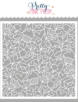 Pretty Pink Posh - Love Background Stencil