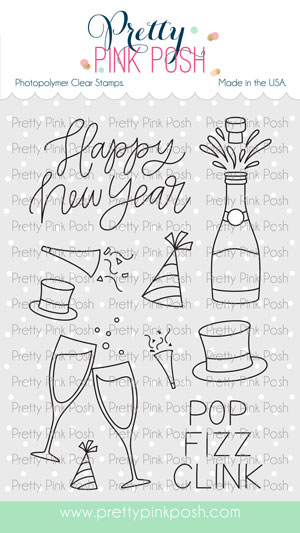 Pretty Pink Posh - Happy New Year STAMP AND MATCHING DIE (SB2)