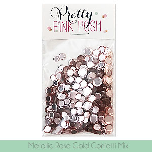 Pretty Pink Posh - Metallic Rose Gold Confetti Mix
