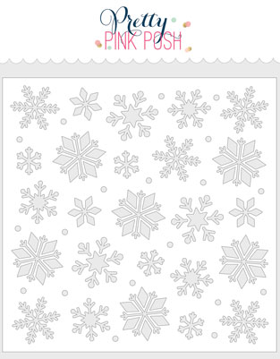 Pretty Pink Posh - Snowflakes Stencil