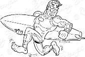 Whimsy Stamps - Surfer Dude - 