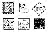 Whimsy Stamps - Thank You Tiles - Sentiments Collection