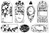 Whimsy Stamps - Vintage Holiday Gift Tags - Sentiments Collection