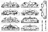 Whimsy Stamps - Vintage Birthday Tabs 1 - Sentiments Collection