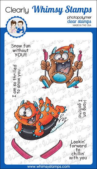 Whimsy Stamps - Ski Monsters Clear Stamps
