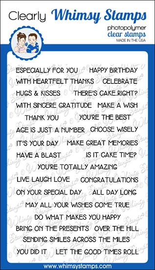 Whimsy Stamps - Simple Sentiment Strips Clear Stamps