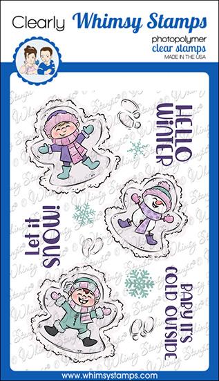 Whimsy Stamps - Snow Angels Clear Stamps