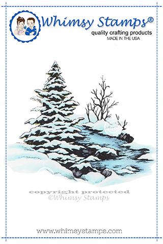 Whimsy Stamps - Snowy River Rubber Cling Stamp